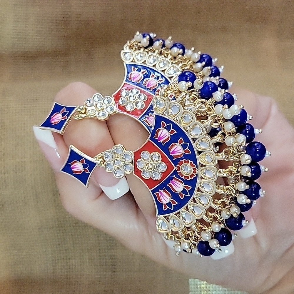 🔥LAST PAIR🔥 Jhumka Bead Embellished Luxury Chandelier Earrings - Picture 1 of 8